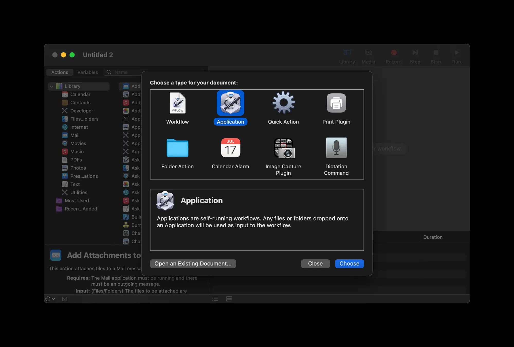 Create a new Application